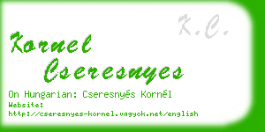 kornel cseresnyes business card