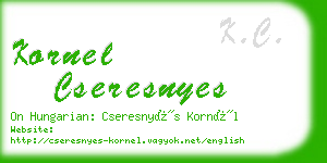 kornel cseresnyes business card